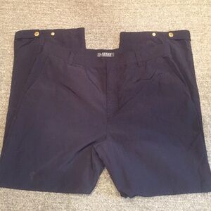 RALPH LAUREN Navy Cropped Flat Front Pants